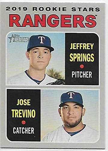 2019 Topps Mirası 317 Jeffrey Springs / Jose Trevino Texas Rangers Çaylak Beyzbol Kartı