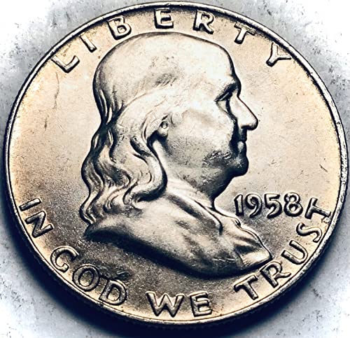 1958 D Franklin Gümüş Yarım Dolarlık Satıcı Darphane Eyaleti