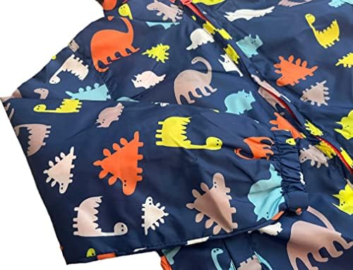 lymanchı Çocuklar Erkek Bebek Dinozor Kapşonlu Zip Ceketler Rüzgarlık Rahat Dış Giyim