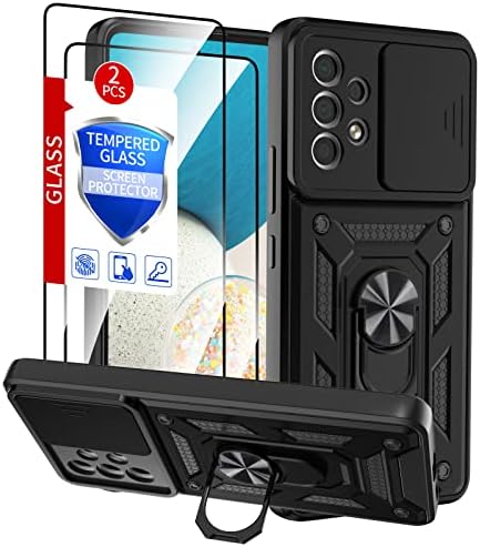 Paton Samsung A53 5G Durumda, Galaxy A53 5G Durumda [2 Paket] Temperli Cam Ekran Koruyucu, Kickstand ve Sürgülü kamera