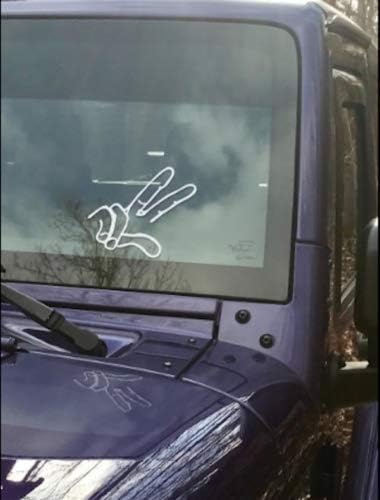 Hayati Arazi Vinil El Çıkartması / Sticker Jeep Dalga (Beyaz) - Jeep Wrangler JK için YJ CJ Sınırsız X