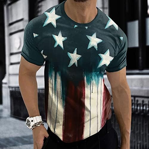 2023 Yeni Erkek Grafik Tees Casual Tshirt 3D 4th Temmuz Bayrağı Desen Vintage T Shirt Gömlek Erkekler Artı Üst
