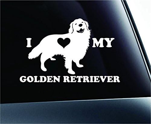ExpressDecor I Love My Golden Retriever Köpek Sembolü Çıkartması Pençe Baskı Köpek Yavrusu Pet Aile Cins Aşk Araba