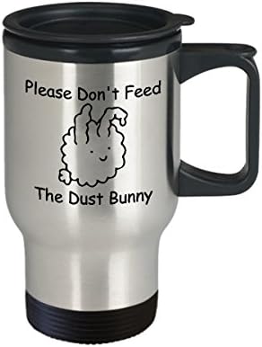 Serin Komik Benzersiz Temizlik Kahve Seyahat Kupa Kahya çay bardağı Erkekler Kadınlar İçin Mükemmel Lütfen Toz Tavşanı