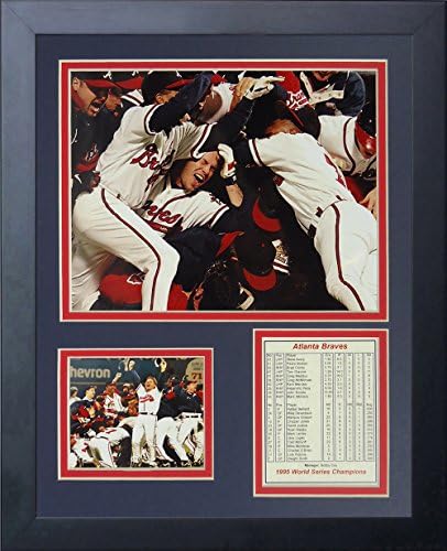 Efsaneler Asla Ölmez 1995 Atlanta Braves Şampiyonları Çerçeveli Fotoğraf Kolajı, 11'e 14 inç