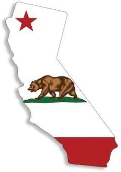 GHaynes Dağıtım Kaliforniya Şekilli Cali Bayrağı Sticker Çıkartması (ayı ca los angeles pch çıkartması) Boyutu: 4x6