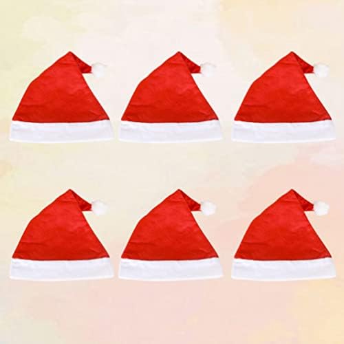 ABOOFAN Noel noel baba şapkaları Noel Baba Kostüm Kap dokunmamış Kumaşlar Noel Santa Cosplay Şapka ( 6 adet Çocuk