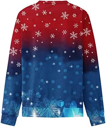 Fandream Bayan Tişörtü Hiçbir Kaput Merry Christmas Scoop Boyun T Shirt Sıcak Boy İş Casual Tops Kadınlar için