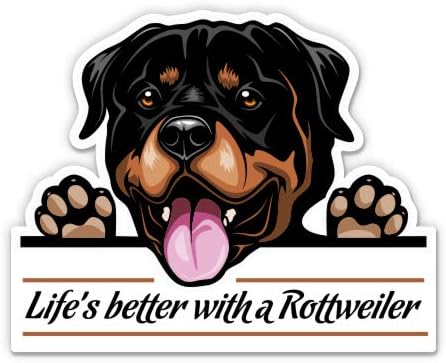 Hayat bir Rottweiler ile daha iyidir-3 vinil yapışkan - Araba Dizüstü Su Şişesi Telefonu için-Su Geçirmez Çıkartma