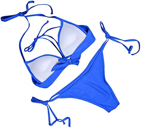 Knosfe 2 Parça kadın Mikro Bikini Yüksek Kesim Pullu Bikini Mayo Tankı bikini seti Strappy Arsız Mayo Mayo