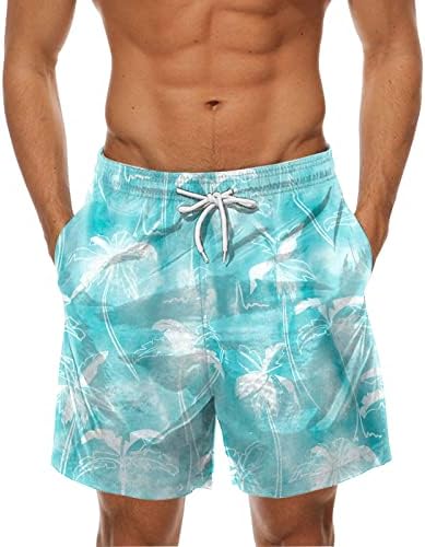WENKOMG1 Yüzmek Mayo Erkekler için, Yaz Hızlı Kuru Hawaii Şort Tropikal Şort Kurulu plaj şortu Sörf Sandıklar