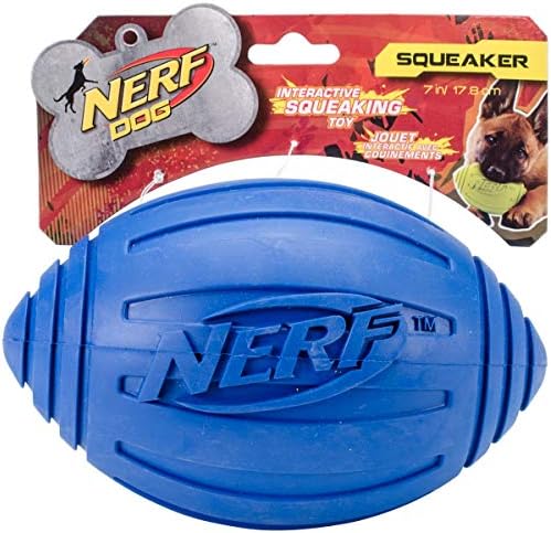 Interaktif Squeaker ile Nerf köpek Ridged futbol Köpek oyuncak, hafif, dayanıklı ve suya dayanıklı, orta / büyük ırklar