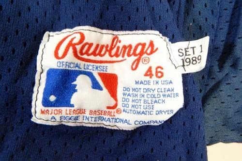 1989 California Angels Mike Pranga 48 Oyun Kullanılmış Mavi Forma BP 46 0 - Oyun Kullanılmış MLB Formaları