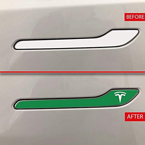 IPG için Uyumlu Model 3 / Model Y Kapı Kolu çıkartma Sarma Kiti (4'lü Set) Tesla Logolu Tesla'nızı Kişiselleştirin