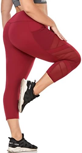BİZ KOL DÜĞMESİ kadın Artı Boyutu Tayt Yüksek Belli Yoga cepli pantolon Örgü Egzersiz Tayt Karın Kontrol Koşu
