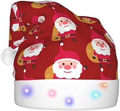 LED Santa Noel şapka Noel şapkaları Yetişkin tatil şapka aydınlık sevimli desen