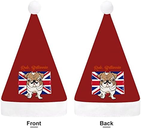 Ingilizce Bulldog Noel Şapka Santa Şapka Unisex Yetişkinler için Konfor Klasik Noel Kap Noel Partisi Tatil için