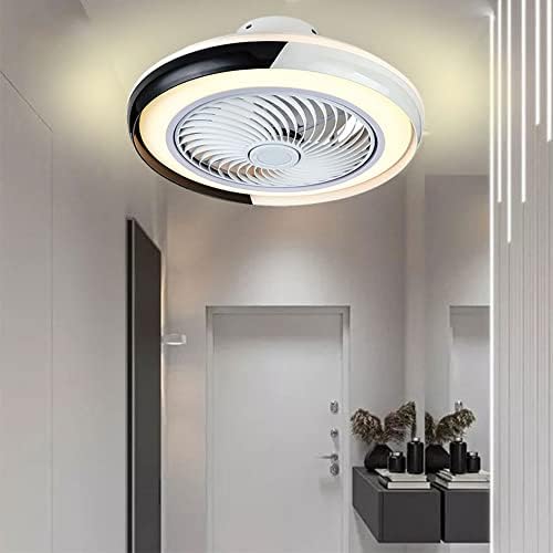 KMYX Modern basit LED fan ışık yemek odası yatak odası dilsiz Fan aydınlatma armatürleri kısılabilir uzaktan fan lambası