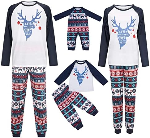 Ebeveyn-Çocuk Erkek Baba Kıyafeti Merry Christmas Baskı Ebeveyn-Çocuk Mektubu Baskı Noel Pijama Aile 3 Set