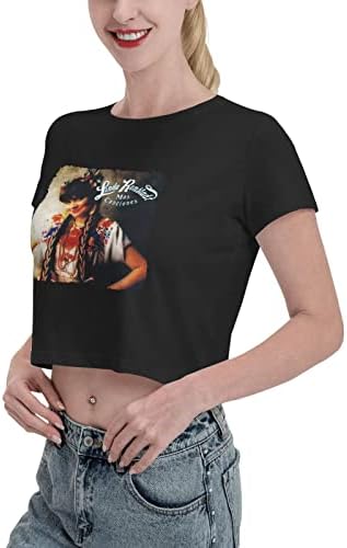 Bayan Kaçak Göbek T Shirt Kadınlar için Tops Yaz Kısa Kollu O Boyun Cep Tee Üstleri Rahat Gevşek Bluz Siyah