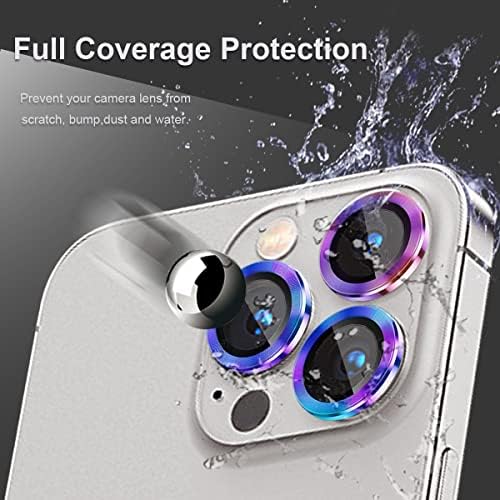 [3+1] iPhone 14 Pro için Uyumlu ＆ iPhone 14 Pro Max Kamera Lens Koruyucusu 9H Temperli Cam Kamera Kapağı Metal Bireysel