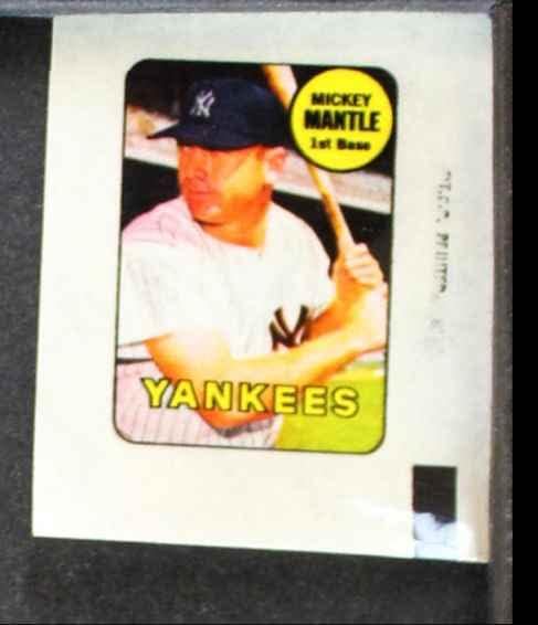 1969 Topps Mickey Mantle New York Yankees (Beyzbol Çıkartması) ESKİ / MT Yankees
