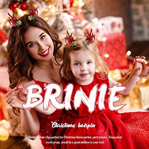 Brinie Noel saç tokası Ren Geyiği Boynuzları Kulaklar Saç Tokalarım Geyik Boynuzu Tokalar Sevimli Noel Baş Aşınma