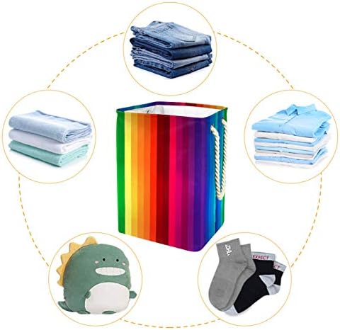 19.3 Bağlantısız çamaşır sepeti Kirli Giysiler Sepet Katlanabilir Ev Kreş Üniversite Daire Ofis Renkli Gökkuşağı Boyama