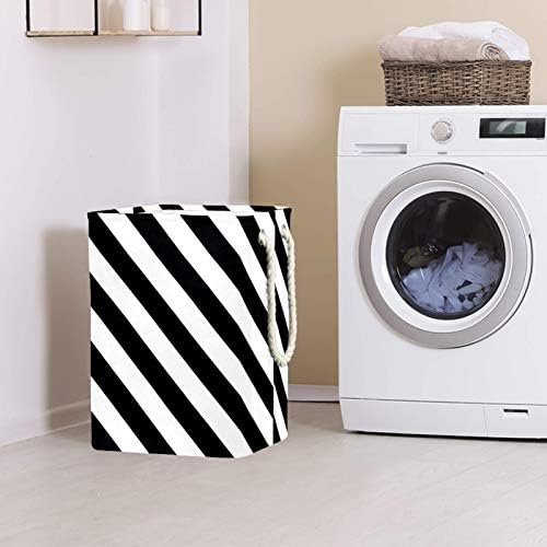 19.3 Bağlantısız çamaşır sepeti Kirli Giysiler Sepet Katlanabilir Ev Kreş Üniversite Daire Ofis Siyah Beyaz Şerit