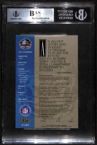 99 Jan Stenerud - 1998 Ron Mix HOF Platinum Otomobil Futbol Kartları (Yıldız) Dereceli BGS OTOMATİK İmzalı Futbol
