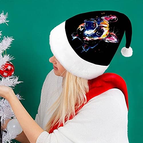 Fransız Bulldog Noel Şapka İçin Yeni Yıl Tatil Parti Cosplay