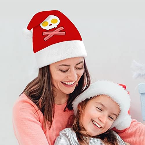 Pastırma Yumurta Kafatası Noel Şapka Noel Baba Şapkaları Kısa Peluş Beyaz Manşetleri Erkekler Kadınlar için Noel Tatil