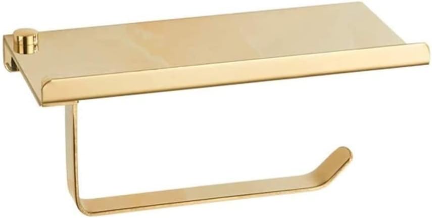 Rulo kağıt havlu tutucu Telefon raflı Fırçalanmış Altın Paslanmaz Çelik Çağdaş rulo peçete Organizatör Telefon Depolama