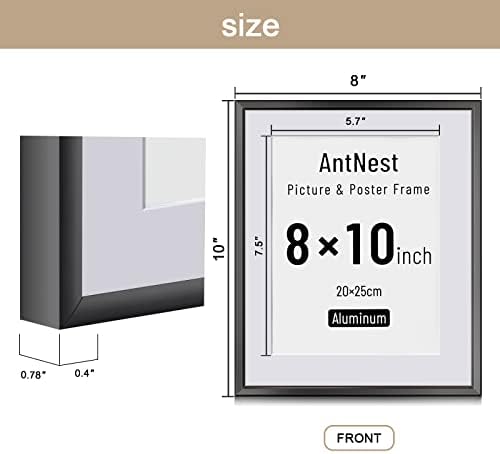 AntNest 2 Paket 8x10 Siyah Resim Çerçevesi, Duvar veya Masa Üstü Ekran ve Duvar Montajı için Fotoğraf Çerçeveleri,