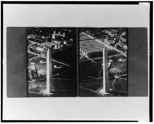 Tarihselfindings Fotoğraf: Stereograf Fotoğrafı, Washington Anıtı, OAS, DAR, Washington, DC, 1935-1942