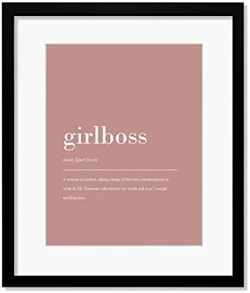 Girlboss Çözünürlüklü-Duvar Dekor Poster Baskı-Modern Motivasyon Güzel Sanatlar Ekran (Gül Altın, Çerçevesiz)