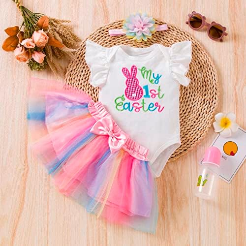 Ayçiçeği Bebek Getirmek Ev Kıyafeti Yürüyor Bebek Kız Paskalya Günü Sinek Kollu Karikatür Örme Bebek (Pembe, 9-12
