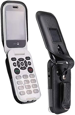 Tüketici hücresel Doro 7050, Tracfone Doro 7050L Flip Telefon için BELTRON deri gömme kılıf-Özellikler: Dönen kemer