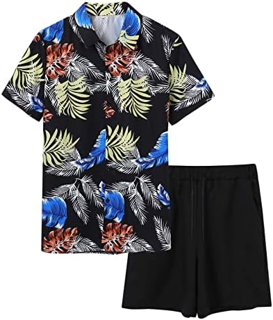Bmısegm Yaz Plaj Gömlek Erkekler için Erkek Yaz Moda Eğlence Hawaii Sahil Tatil Plaj Dijital 3D Elbise Takım Elbise