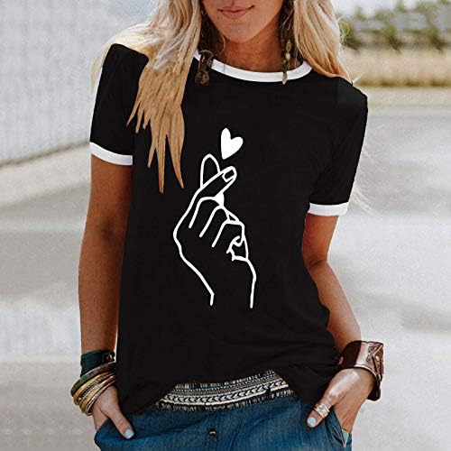 Baskılı Tişörtü Günlük Yaz T Shirt Kadınlar için Hafif Ekip Boyun Gevşek Fit Uzun Kollu Moda Rahat