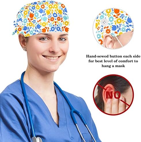 Kadın ve erkek Cerrahi Kap Yay Saç Toka Çiçekler Suluboya Kelebekler Çalışma Şapka Bir Boyut