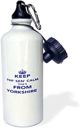 3dRose Beyaz Su Şişelerindeki Yorkshire Mavi Metninden Bu Şeni Sakin Tutun (wb_355972_1)