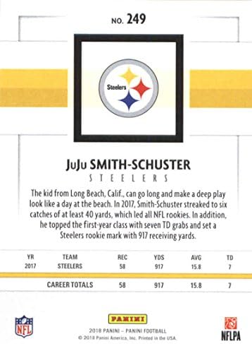 2018 Panini NFL Futbol 249 JuJu Smith-Schuster Pittsburgh Steelers Resmi Ticaret Kartı
