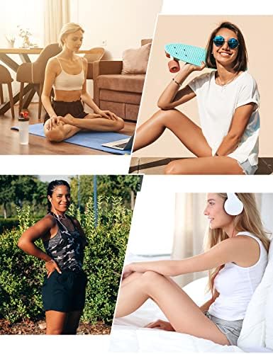 BALEAF kadın 2.5 Yüksek Belli Rahat Yumuşak Salon Rahat Yürüyüş Şort Yoga Egzersiz Cepli Şort