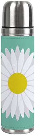 ColourLife Yalıtımlı Kupa Paslanmaz Çelik Su Şişesi 1069078766 Beyaz Papatya Çiçek Vakum Bardak Seyahat Kupa Ofis