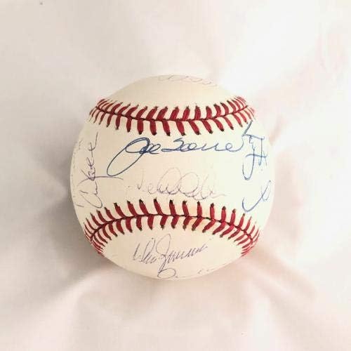 1999 New York Yankees İmzaladı 1999 WS Beyzbol PSA / DNA LOA Derek Jeter Torre İmzalı Beyzbol Topları