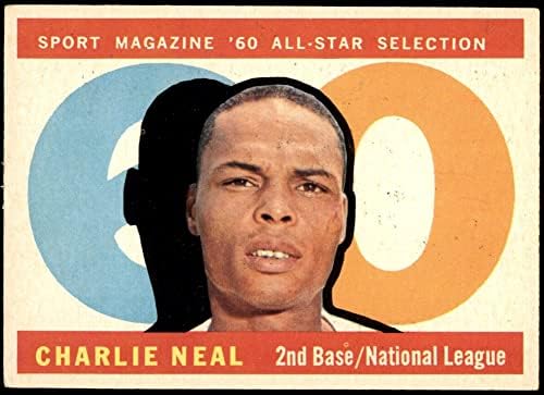 1960 Topps 556 All-Star Charlie Neal Los Angeles Dodgers (Beyzbol Kartı) ESKİ / MT Dodgers