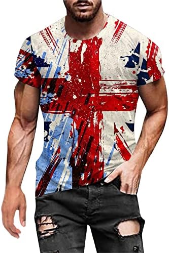 Bmısegm Yaz erkek t-shirtleri Erkek Yaz Bağımsızlık Günü Moda 3D Dijital Baskı T Shirt Erkek pamuklu uzun kollu tişört