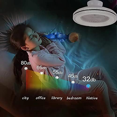 Tavan lambası ve uzaktan kumandalı FEHUN Fan Zamanlayıcı ile sessiz 3 Hız Yatak odası Led kısılabilir tavan fanı ışık