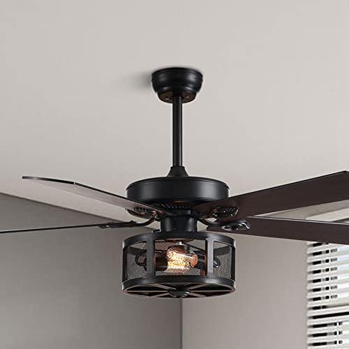 yıcomıng 49.6 tavan vantilatörü ile ışık uzaktan kumanda, LED ışıklı tavan fanı ile 5 ferforje fan kanatları, gürültüsüz